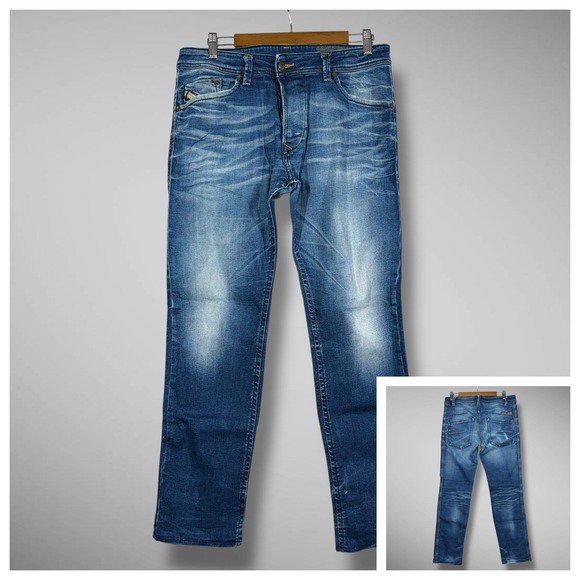 Diesel Jeans Men 31x31 Blue Darron Taper Leg Stretch Denim Authentic Hemmed - Picture 1 of 13